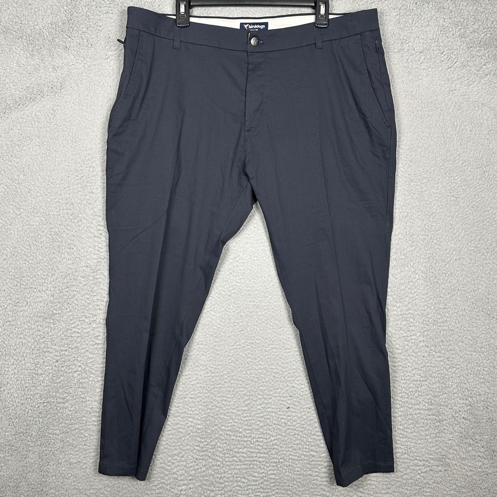 Birddogs Pants Mens 40x30 Navy Blue Performance Chino Flat Front Stretch EUC